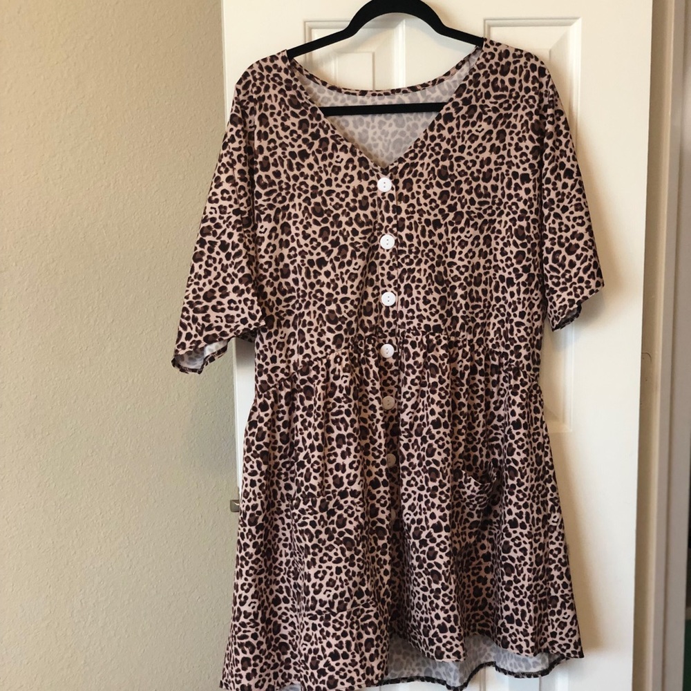 Cheetah print dress.